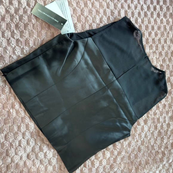 NEW French Connection Illusion Neck Black Top Size 6 - Picture 9 of 12